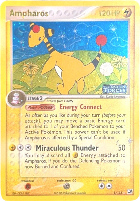 Ampharos (1/115) (Stamped) [EX: Unseen Forces] | Pegasus Games WI