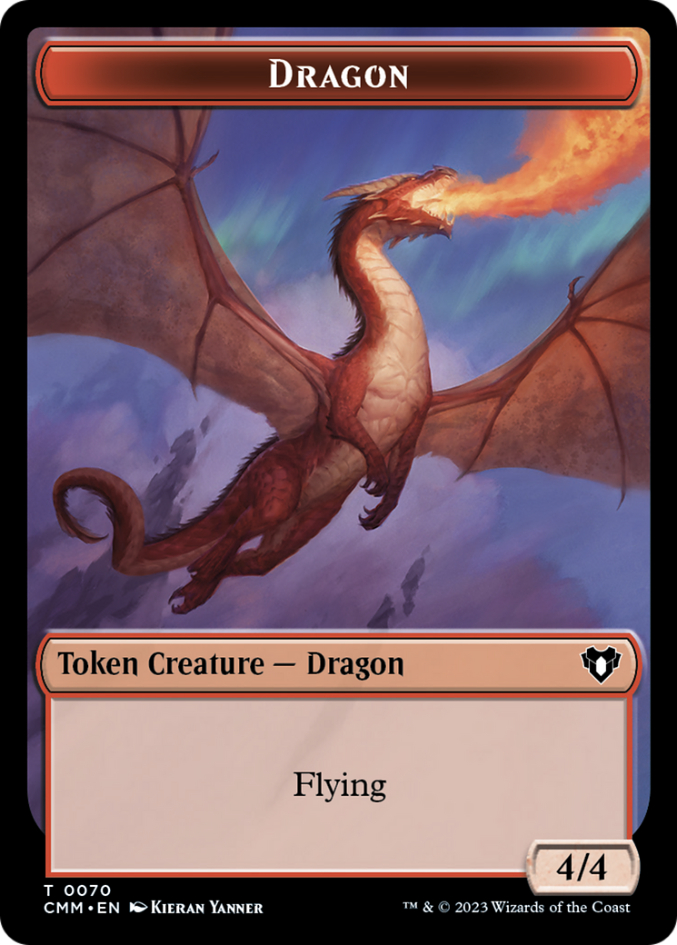 Dragon // Kor Ally Double-Sided Token [Commander Masters Tokens] | Pegasus Games WI