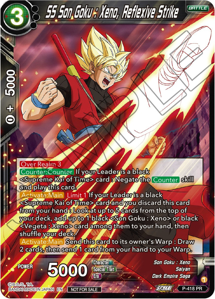 SS Son Goku: Xeno, Reflexive Strike (Zenkai Series Tournament Pack Vol.1) (P-418) [Tournament Promotion Cards] | Pegasus Games WI