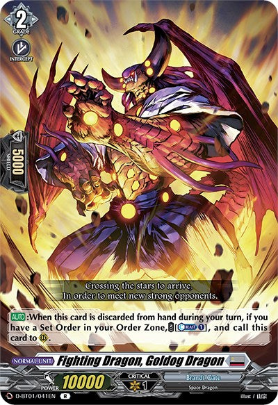 Fighting Dragon, Goldog Dragon (D-BT01/041EN) [Genesis of the Five Greats] | Pegasus Games WI