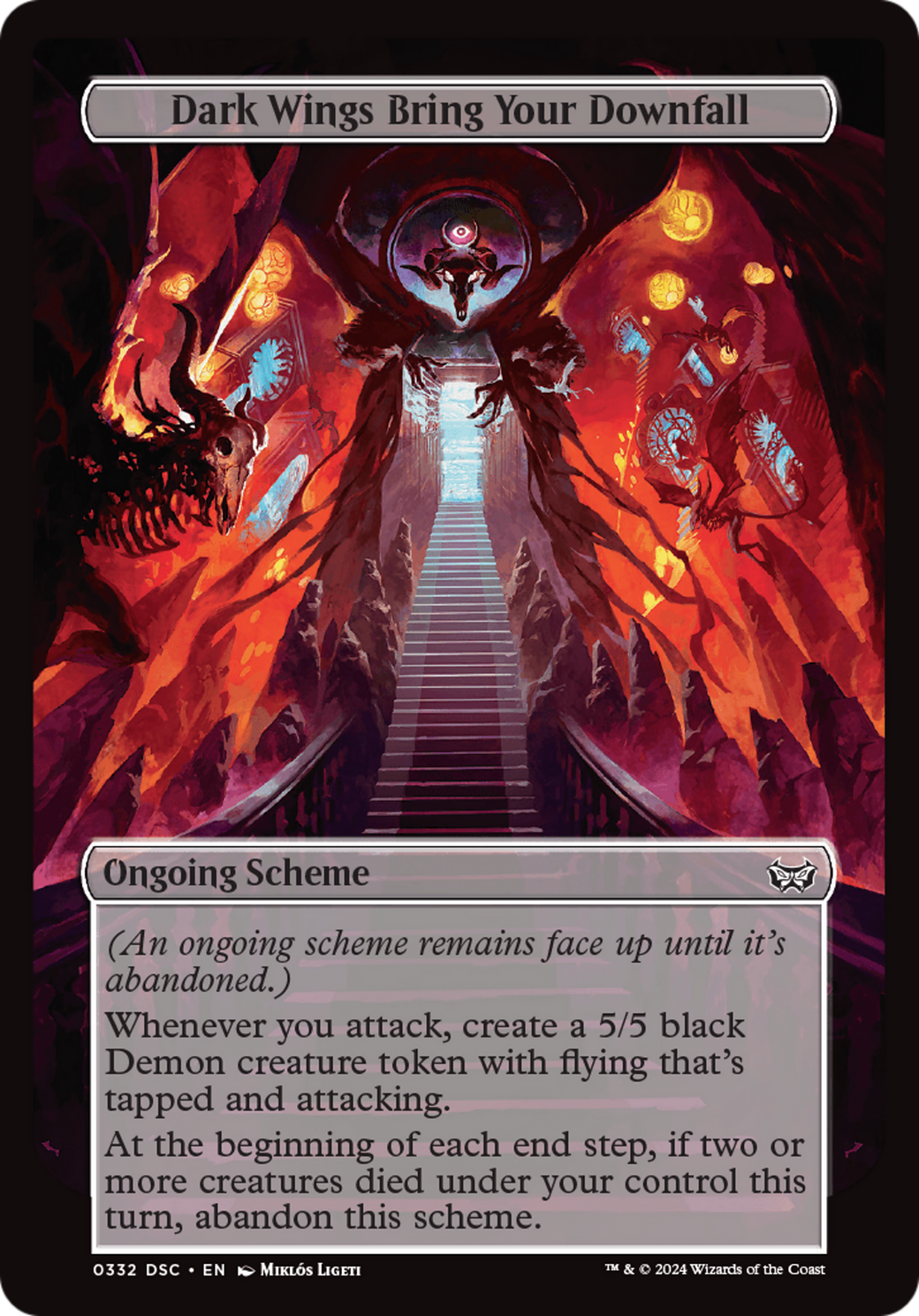 Dark Wings Bring Your Downfall (Full Art) [Duskmourn: Archenemy] | Pegasus Games WI