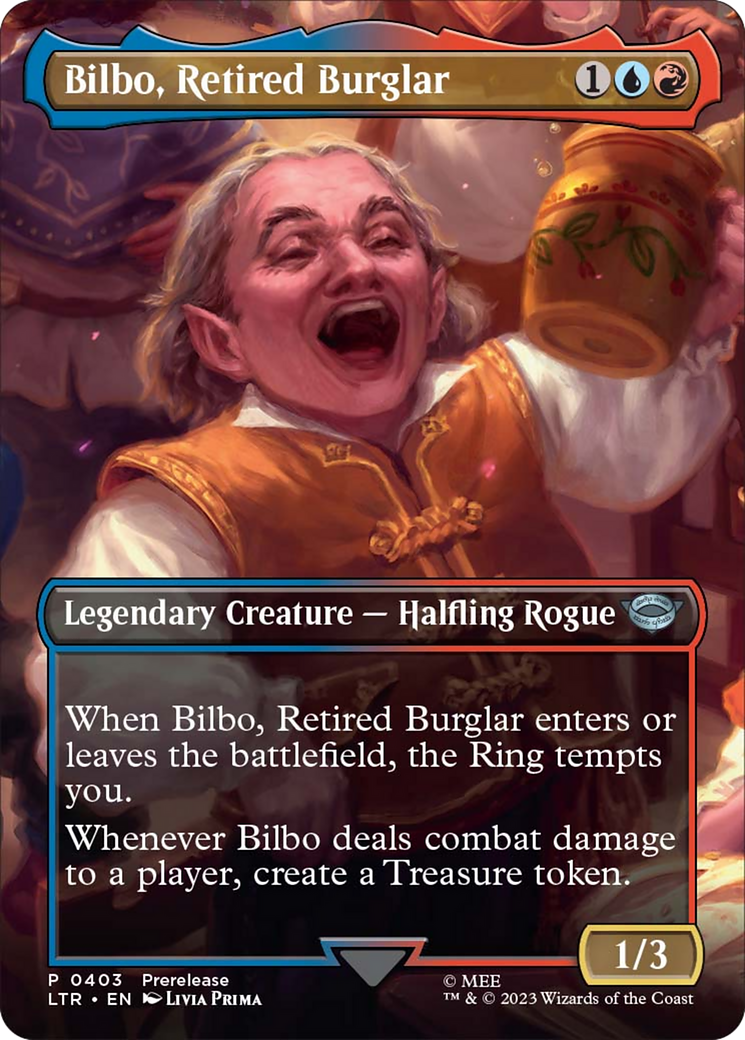 Bilbo, Retired Burglar (Borderless Alternate Art) [The Lord of the Rings: Tales of Middle-Earth] | Pegasus Games WI