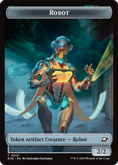 Robot // Emblem - Tezzeret, Cruel Captain Double-Sided Token [Edge of Eternities Tokens] | Pegasus Games WI