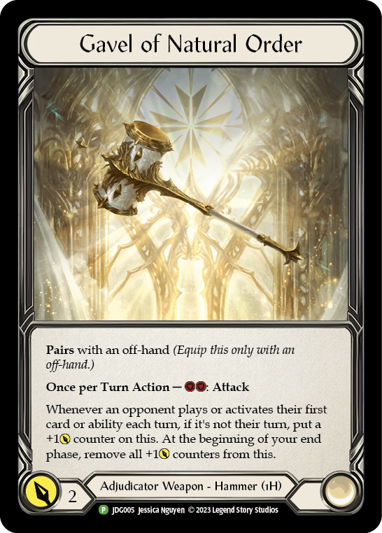 Gavel of Natural Order [JDG005] (Promo)  Cold Foil | Pegasus Games WI