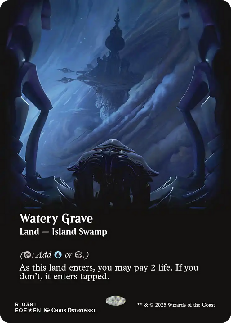 Watery Grave (Borderless) (Galaxy Foil) [Edge of Eternities] | Pegasus Games WI