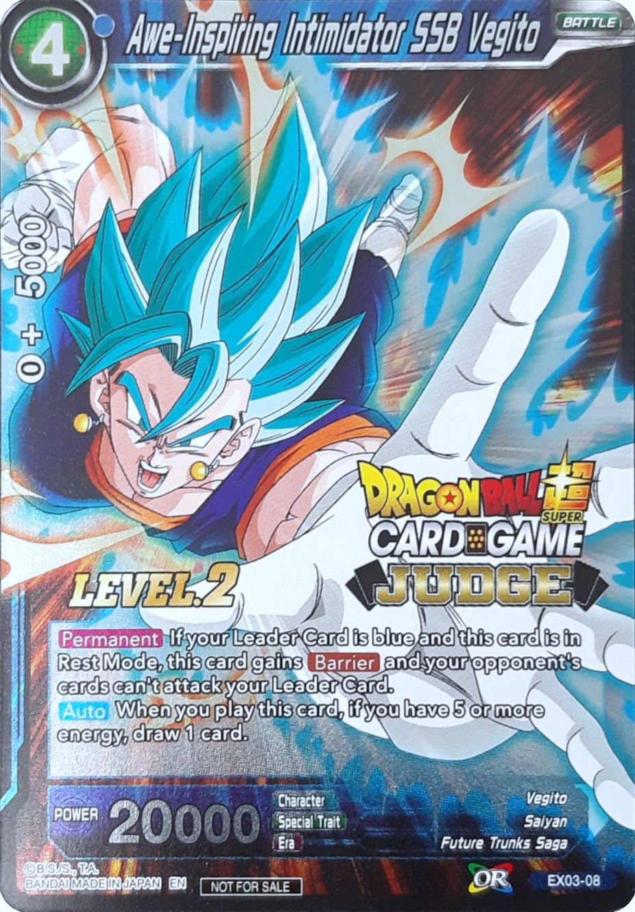 Awe-Inspiring Intimidator SSB Vegito (Level 2) (EX03-08) [Judge Promotion Cards] | Pegasus Games WI