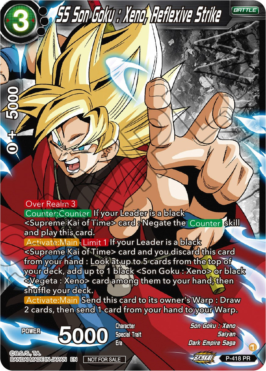 SS Son Goku: Xeno, Reflexive Strike (Zenkai Series Tournament Pack Vol.1 Winner) (P-418) [Tournament Promotion Cards] | Pegasus Games WI