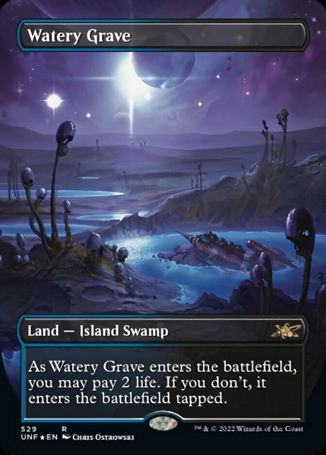 Watery Grave (Borderless) (Galaxy Foil) [Unfinity] | Pegasus Games WI