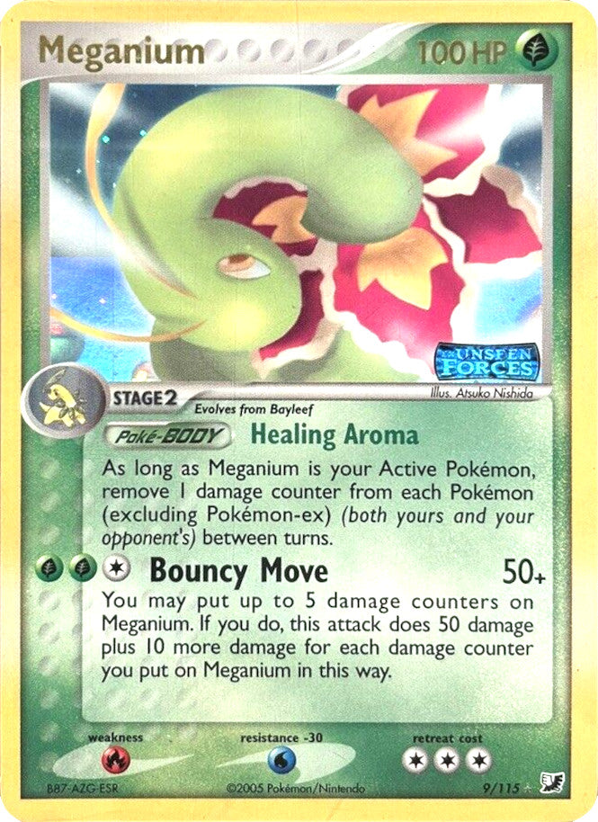 Meganium (9/115) (Stamped) [EX: Unseen Forces] | Pegasus Games WI