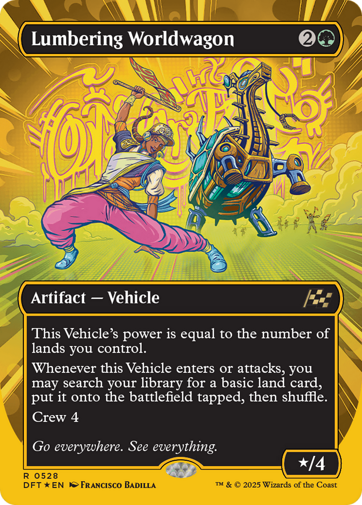 Lumbering Worldwagon (Borderless) (First-Place Foil) [Aetherdrift] | Pegasus Games WI