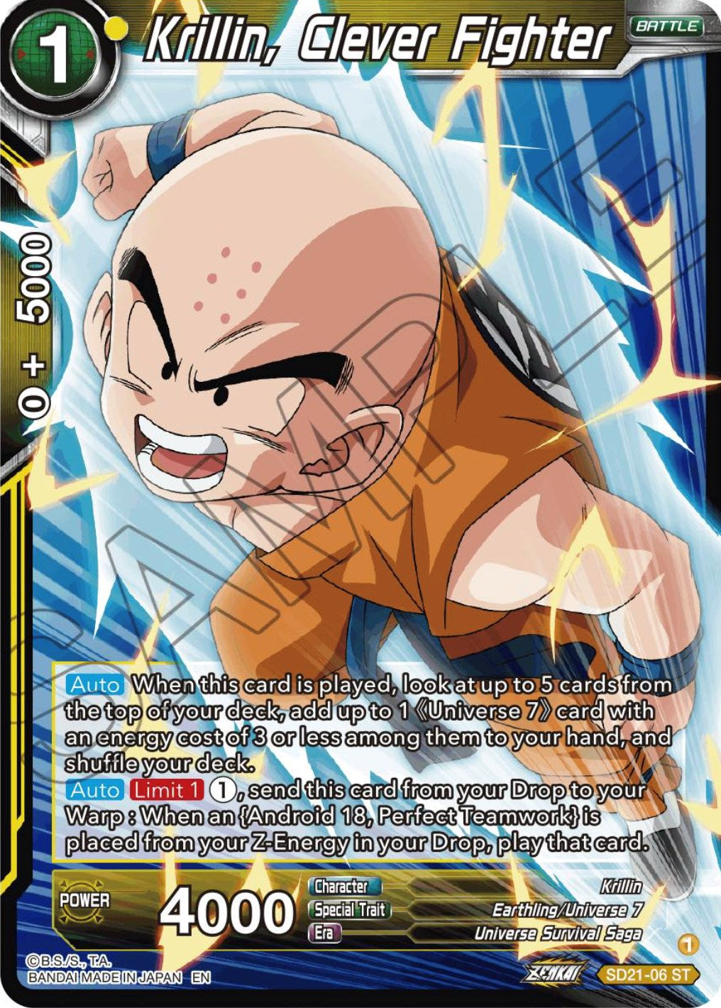 Krillin, Clever Fighter (Starter Deck Exclusive) (SD21-06) [Power Absorbed] | Pegasus Games WI