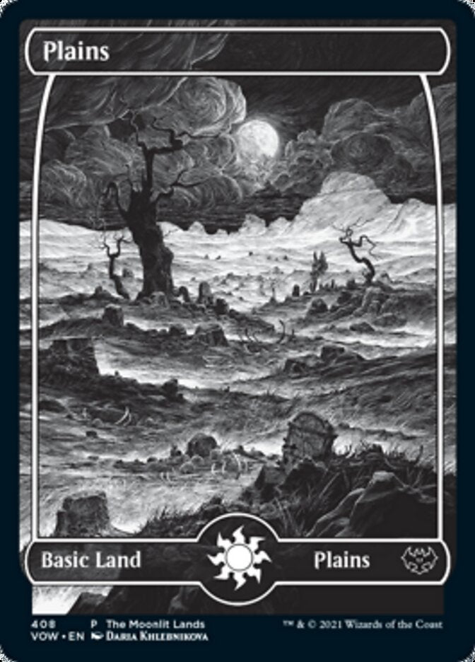 Plains (The Moonlit Lands) (Foil Etched) [Innistrad: Crimson Vow Promos] | Pegasus Games WI