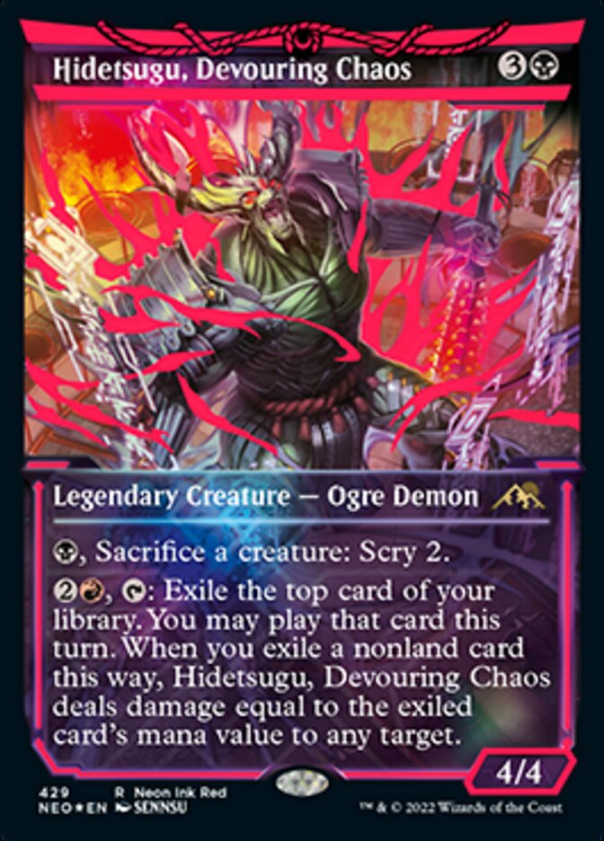 Hidetsugu, Devouring Chaos (Neon Ink Red) [Kamigawa: Neon Dynasty] | Pegasus Games WI