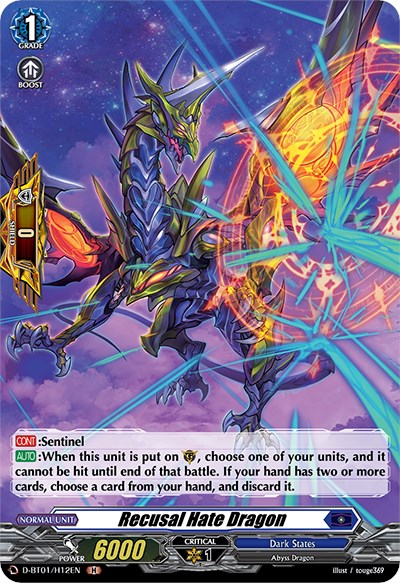 Recusal Hate Dragon (D-BT01/H12EN) [Genesis of the Five Greats] | Pegasus Games WI