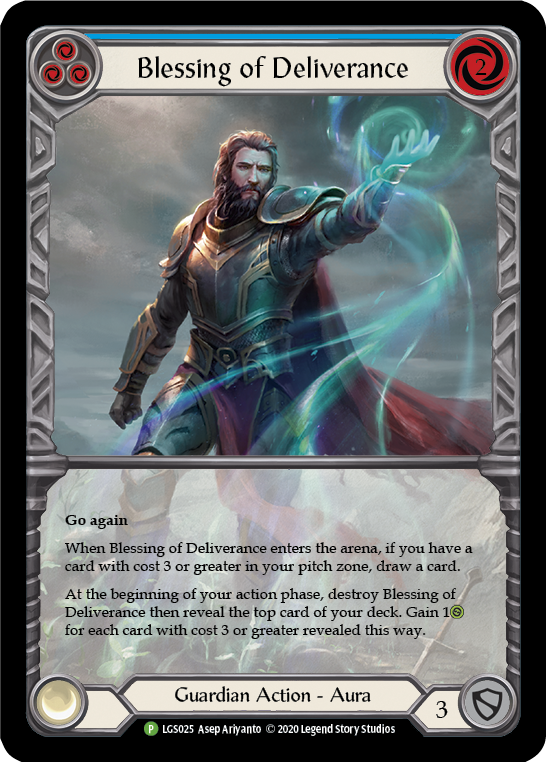 Blessing of Deliverance (Blue) [LGS025] (Promo) | Pegasus Games WI