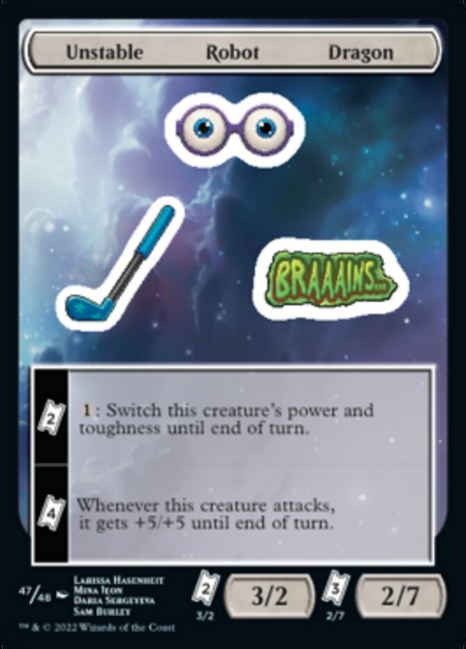 Unstable Robot Dragon [Unfinity Stickers] | Pegasus Games WI
