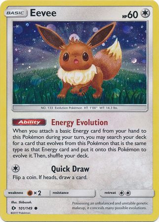 Eevee (101/149) (Cosmos Holo) [Sun & Moon: Base Set] | Pegasus Games WI