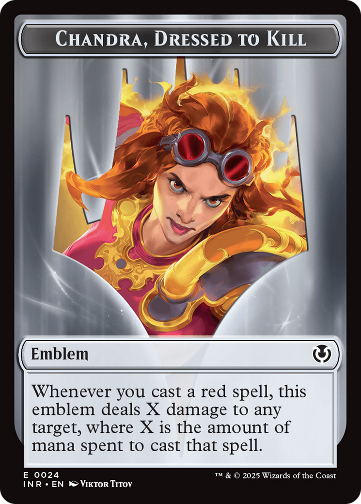 Human (0014) // Emblem - Chandra, Dressed to Kill Double-Sided Token [Innistrad Remastered Tokens] | Pegasus Games WI