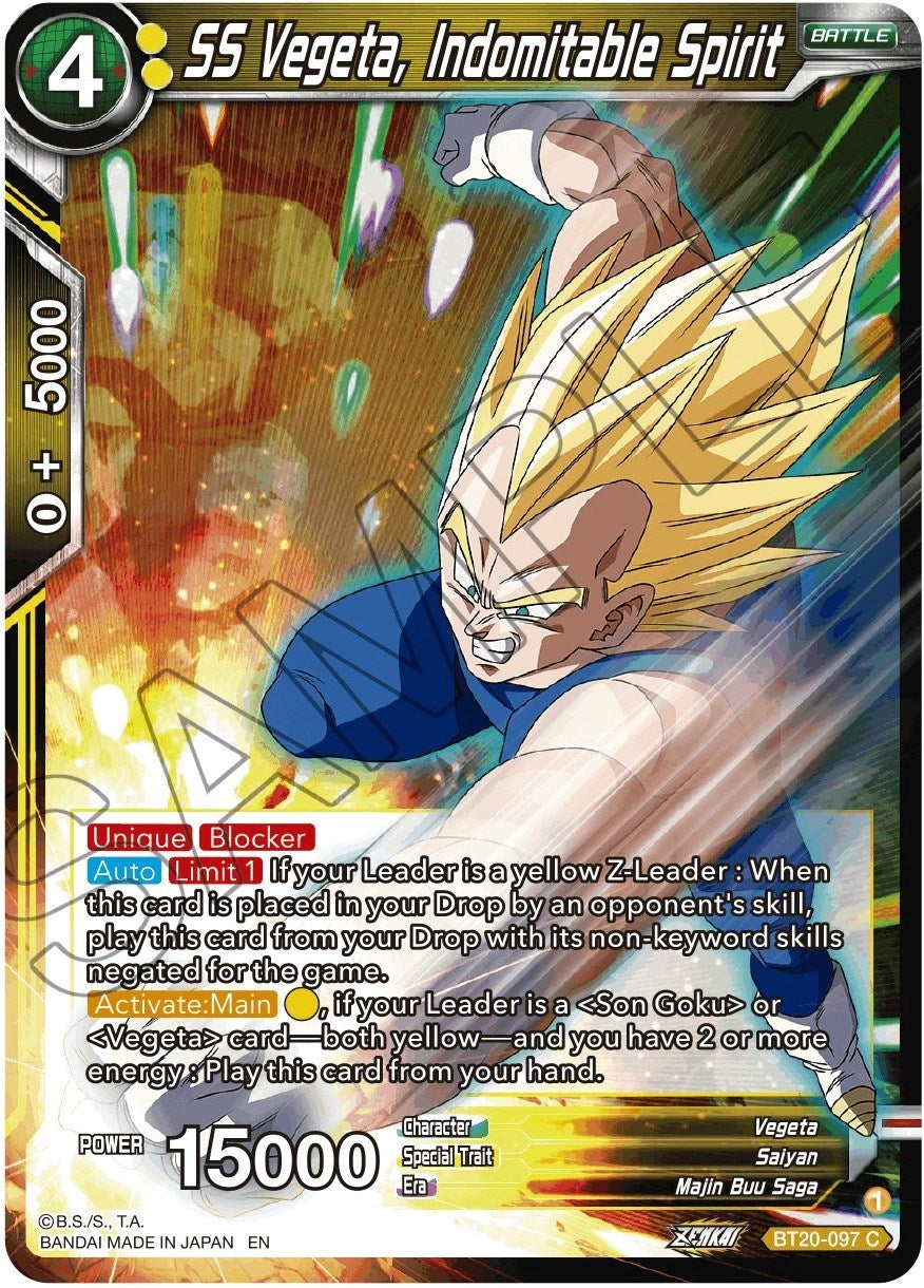 SS Vegeta, Indomitable Spirit (BT20-097) [Power Absorbed] | Pegasus Games WI