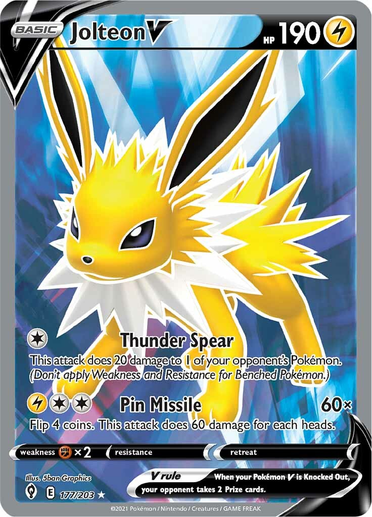 Jolteon V (177/203) [Sword & Shield: Evolving Skies] | Pegasus Games WI