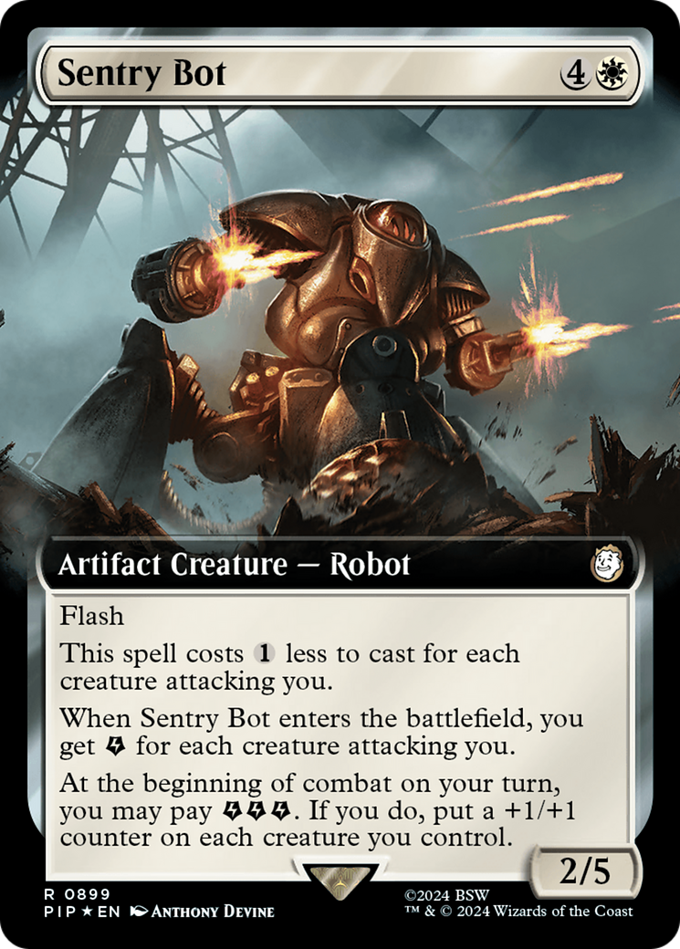 Sentry Bot (Extended Art) (Surge Foil) [Fallout] | Pegasus Games WI