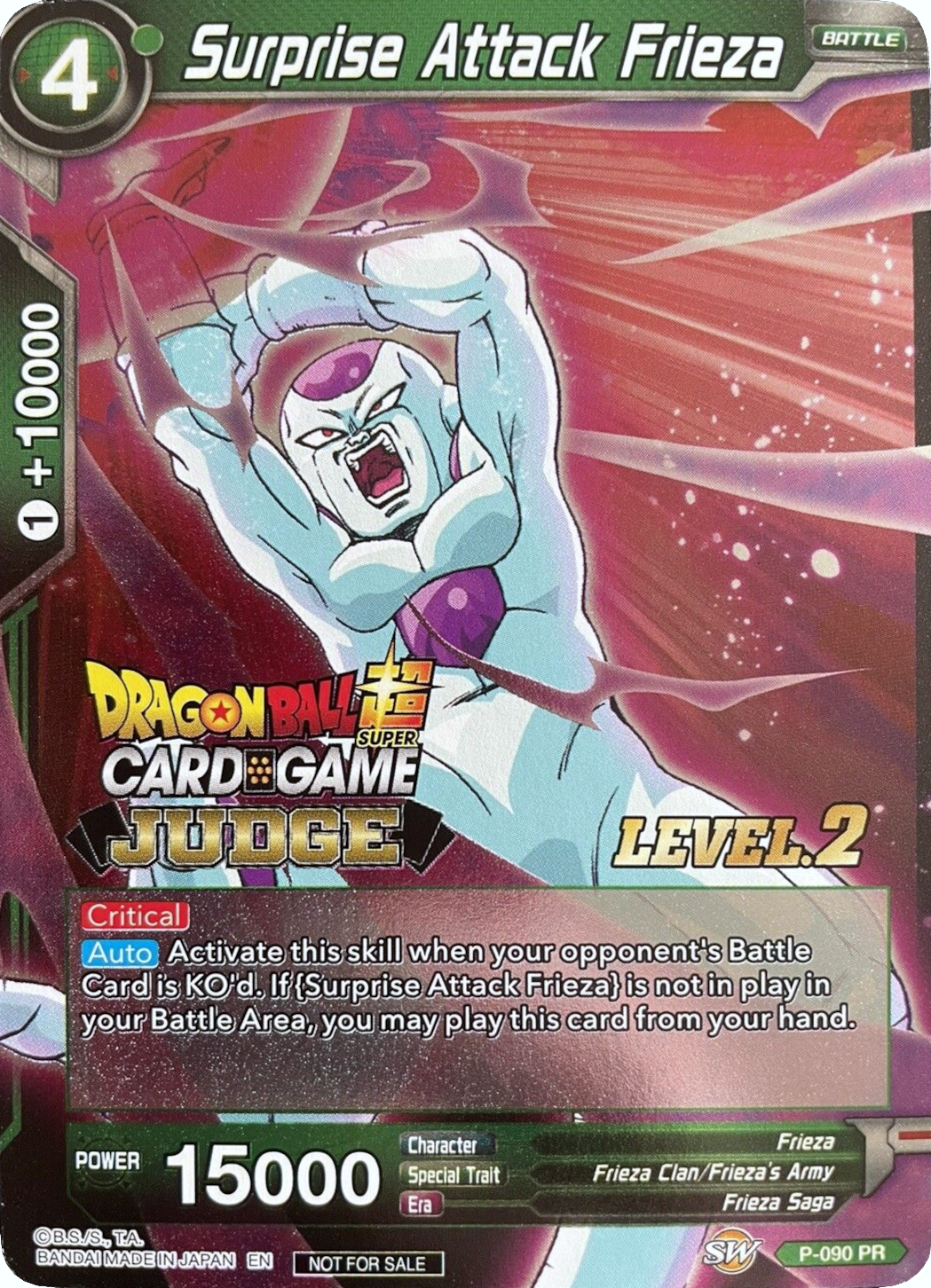 Surprise Attack Frieza (Level 2) (P-090) [Judge Promotion Cards] | Pegasus Games WI