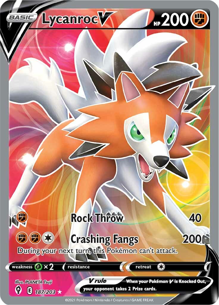 Lycanroc V (187/203) [Sword & Shield: Evolving Skies] | Pegasus Games WI