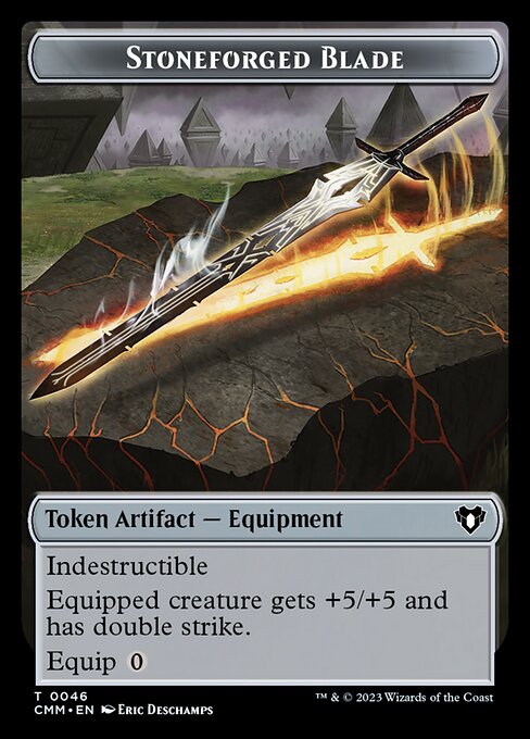 Treasure // Stoneforged Blade Double-Sided Token [Commander Masters Tokens] | Pegasus Games WI