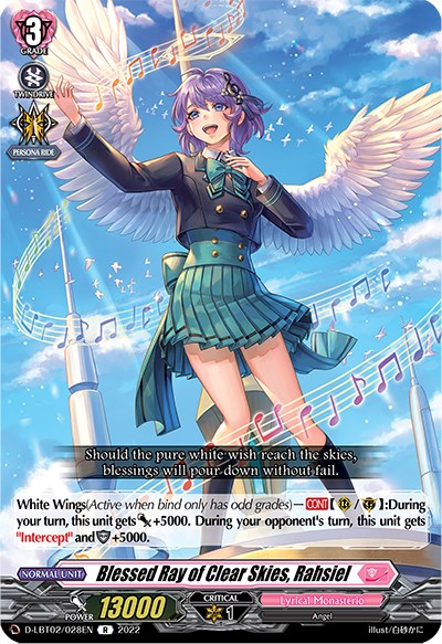 Blessed Ray of Clear Skies, Rahsiel (D-LBT02/028EN) [Lyrical Monasterio: It's a New School Term!] | Pegasus Games WI