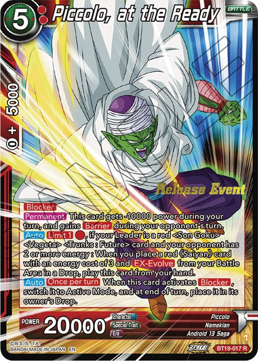 Piccolo, at the Ready (Fighter's Ambition Holiday Pack) (BT19-017) [Tournament Promotion Cards] | Pegasus Games WI
