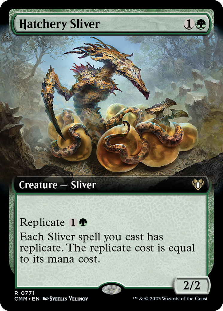 Hatchery Sliver (Extended Art) [Commander Masters] | Pegasus Games WI