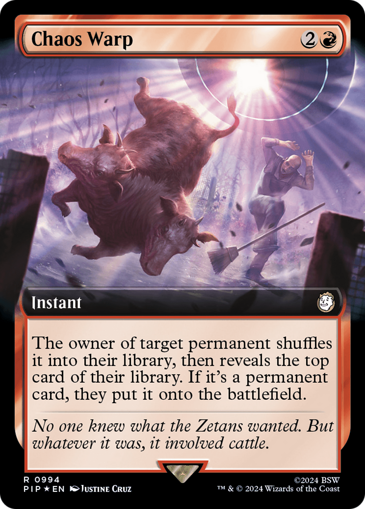 Chaos Warp (Extended Art) (Surge Foil) [Fallout] | Pegasus Games WI