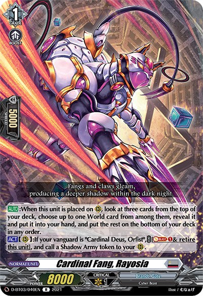 Cardinal Fang, Rayosia (D-BT03/040EN) [Advance of Intertwined Stars] | Pegasus Games WI