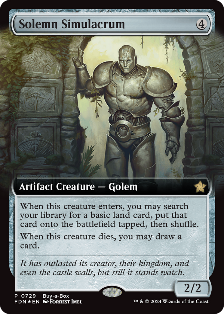 Solemn Simulacrum (Extended Art) (Buy-A-Box) [Foundations Promos] | Pegasus Games WI