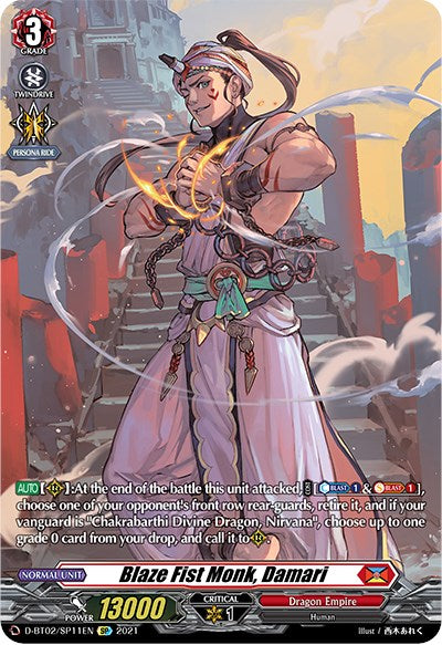 Blaze Fist Monk, Damari (D-BT02/SP11EN) [A Brush with the Legends] | Pegasus Games WI