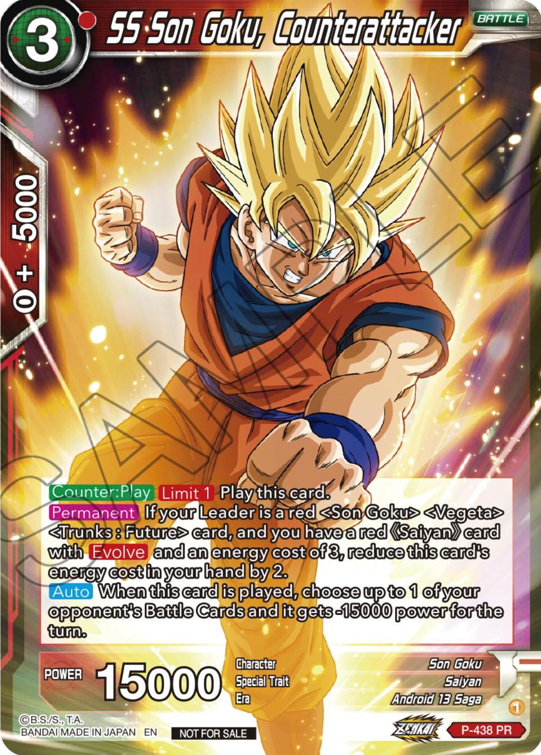 SS Son Goku, Counterattacker (Zenkai Series Tournament Pack Vol.2) (P-438) [Tournament Promotion Cards] | Pegasus Games WI