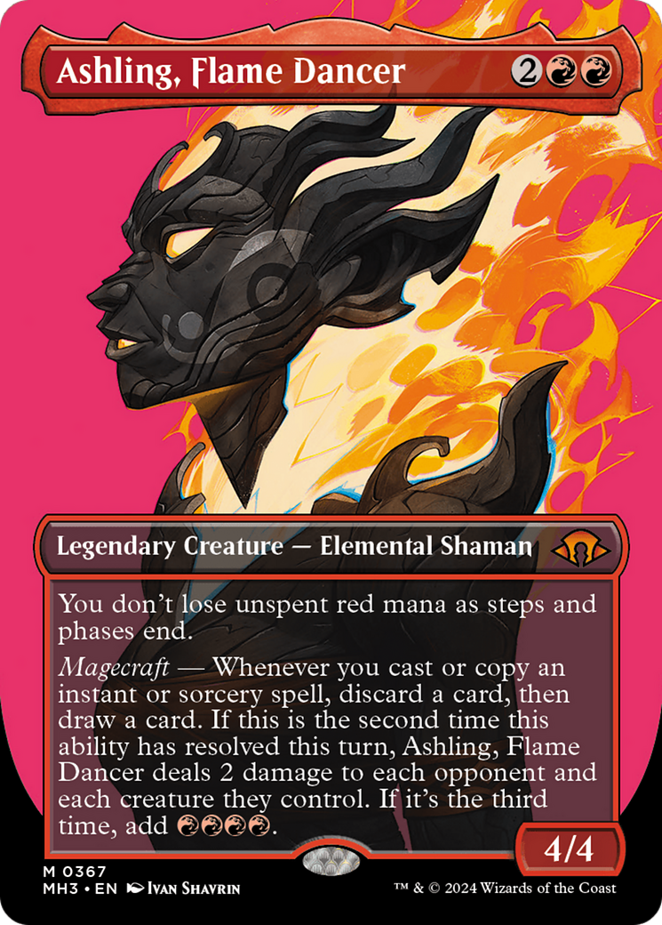 Ashling, Flame Dancer (Borderless) [Modern Horizons 3] | Pegasus Games WI