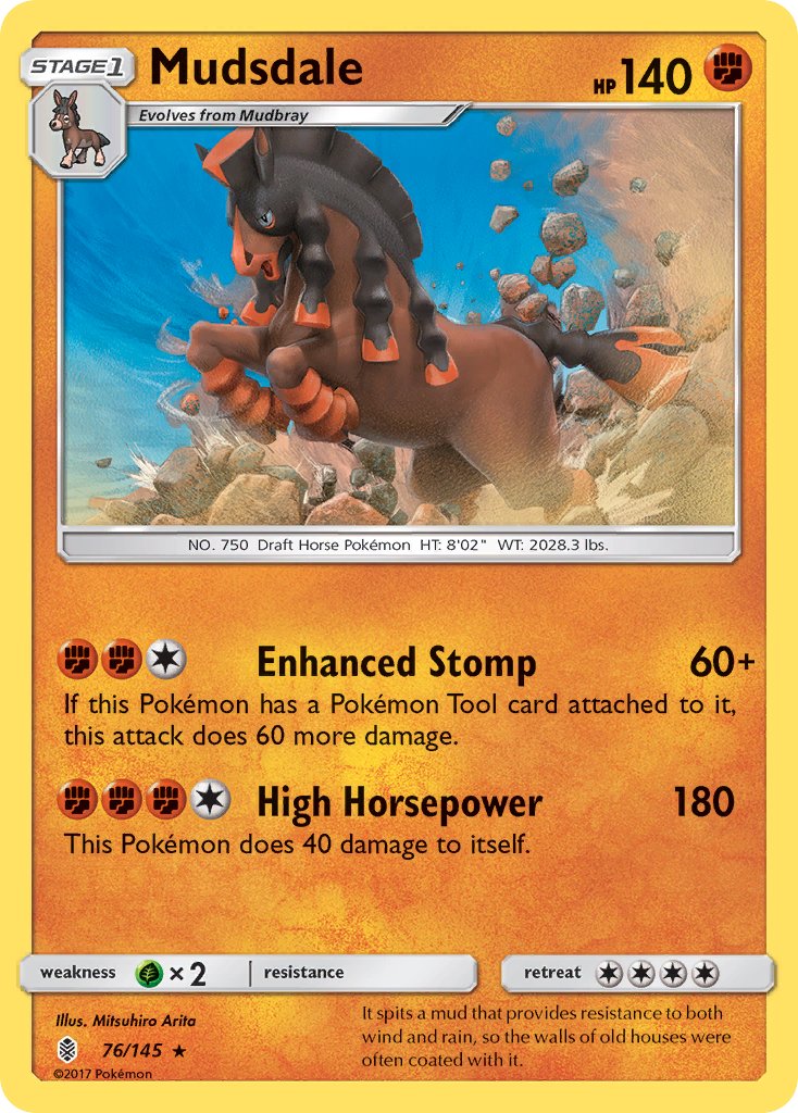 Mudsdale (76/145) (Prerelease Kit Exclusive) (Theme Deck Exclusive) [Sun & Moon: Guardians Rising] | Pegasus Games WI