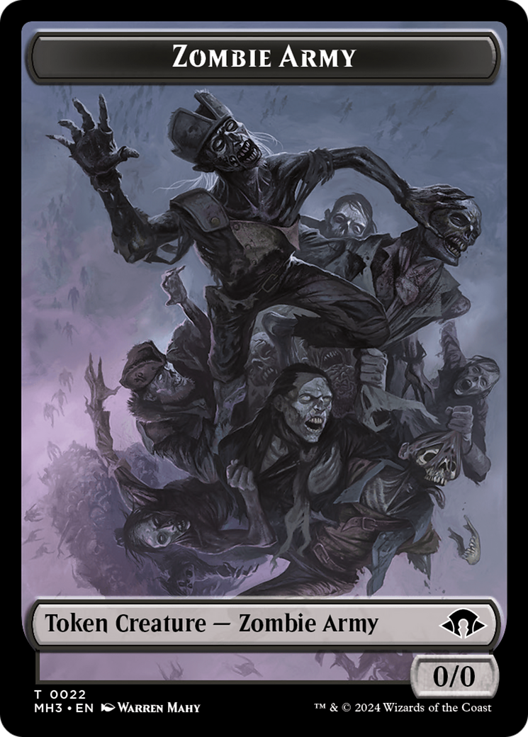 Eldrazi Spawn // Zombie Army Double-Sided Token [Modern Horizons 3 Tokens] | Pegasus Games WI