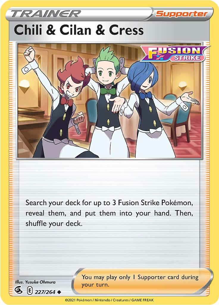 Chili & Cilan & Cress (227/264) [Sword & Shield: Fusion Strike] | Pegasus Games WI