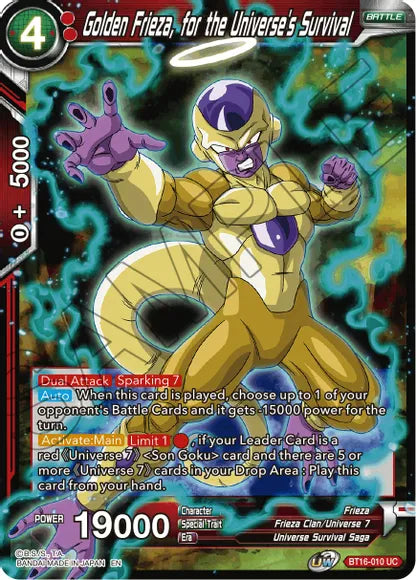Golden Frieza, for the Universe's Survival (BT16-010) [Realm of the Gods] | Pegasus Games WI