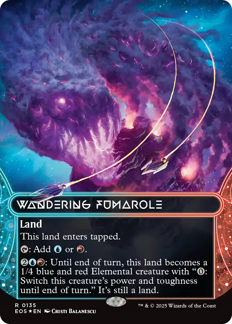 Wandering Fumarole (0135) (Borderless) (Galaxy Foil) [Edge of Eternities: Stellar Sights] | Pegasus Games WI