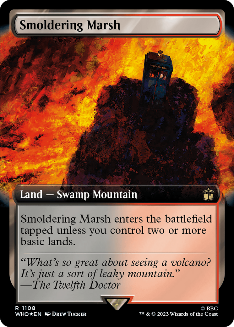 Smoldering Marsh (Extended Art) (Surge Foil) [Doctor Who] | Pegasus Games WI