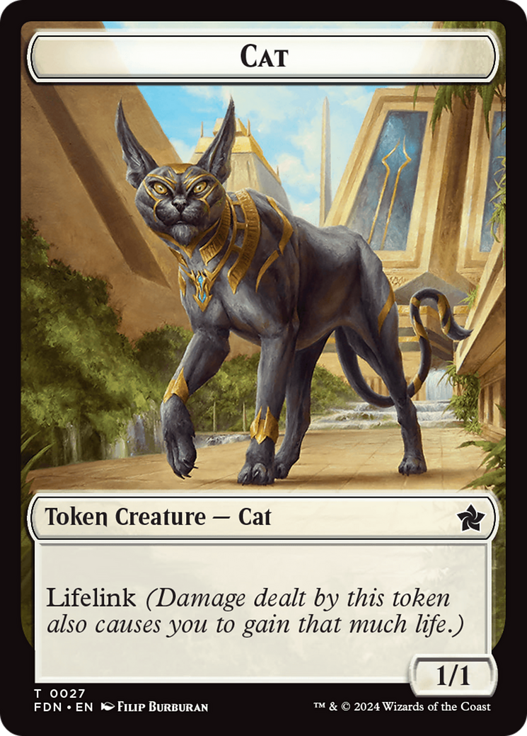 Cat (0027) // Phyrexian Goblin Double-Sided Token [Foundations Tokens] | Pegasus Games WI