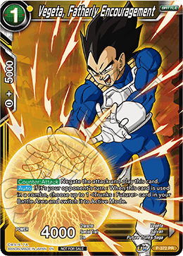 Vegeta, Fatherly Encouragement (Unison Warrior Series Boost Tournament Pack Vol. 7) (P-372) [Tournament Promotion Cards] | Pegasus Games WI