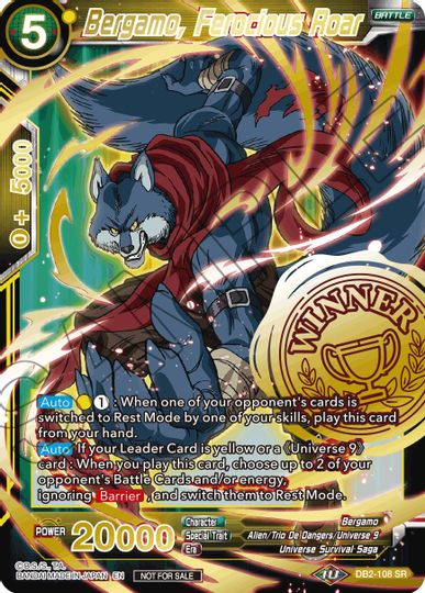 Bergamo, Ferocious Roar (Alternate Art Set 2021 Vol. 3) (DB2-108) [Tournament Promotion Cards] | Pegasus Games WI