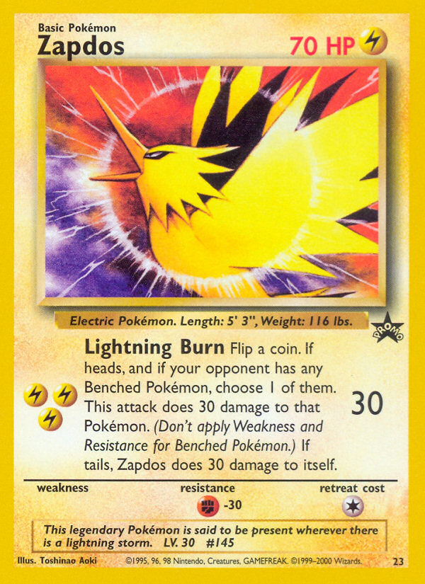 Zapdos (23) [Wizards of the Coast: Black Star Promos] | Pegasus Games WI