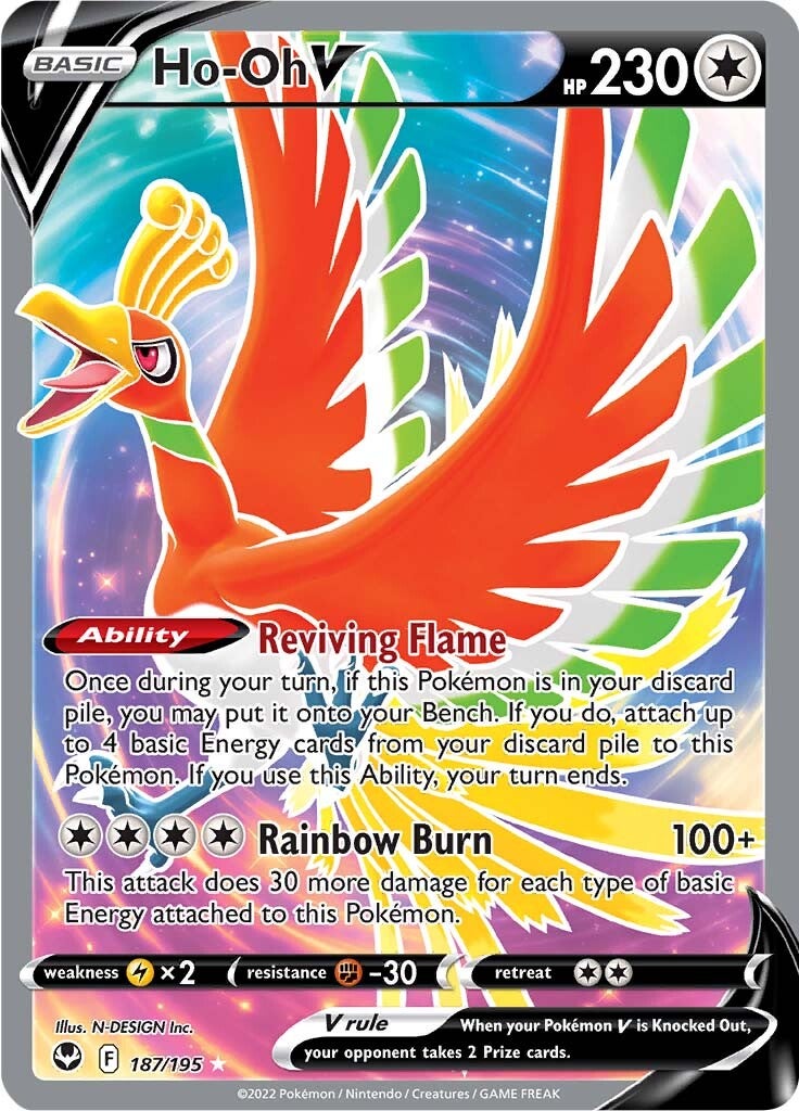 Ho-oh V (187/195) [Sword & Shield: Silver Tempest] | Pegasus Games WI