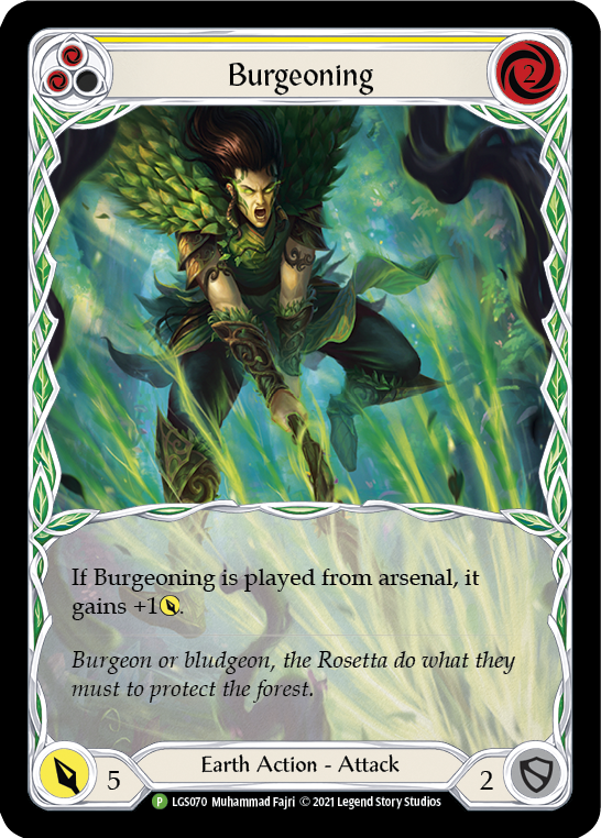 Burgeoning (Yellow) [LGS070] (Promo)  Rainbow Foil | Pegasus Games WI