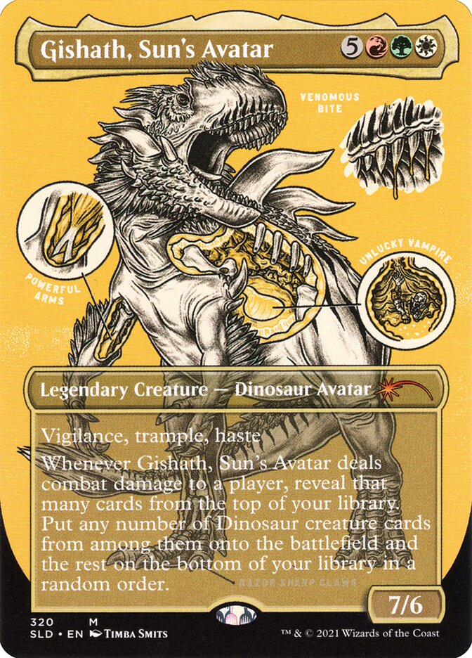 Gishath, Sun's Avatar (Borderless Foil Etched) [Secret Lair Drop Series] | Pegasus Games WI